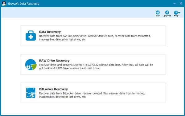 iBoysoft Data Recoveryメインインターフェース