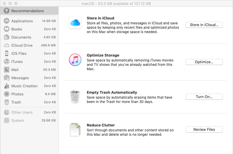 manage storage on Mac